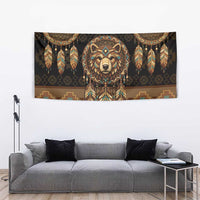 Bear Native American Tapestry Tribal Feather Dreamcatcher Boho Style