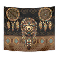 Bear Native American Tapestry Tribal Feather Dreamcatcher Boho Style