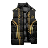 Personalized Egypt Was Sceptre Sleeveless Puffer Jacket Gold Pharaoh Patterns