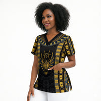 Egypt The Scarab Beetle Scrub Top Winged Solar Amulet Symbol