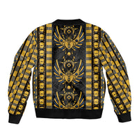 Egypt The Scarab Beetle Sleeve Zip Bomber Jacket Winged Solar Amulet Symbol