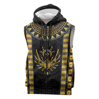 Egypt The Scarab Beetle Sleeveless Zip Hoodie Winged Solar Amulet Symbol