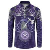 Vikings The Varangian Guard Button Sweatshirt Ancient Chi Rho Symbols