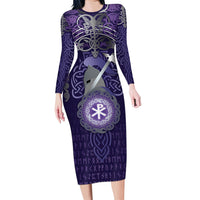 Vikings The Varangian Guard Long Sleeve Bodycon Dress Ancient Chi Rho Symbols