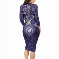 Vikings The Varangian Guard Long Sleeve Bodycon Dress Ancient Chi Rho Symbols