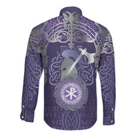 Vikings The Varangian Guard Long Sleeve Button Shirt Ancient Chi Rho Symbols