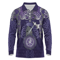 Vikings The Varangian Guard Long Sleeve Polo Shirt Ancient Chi Rho Symbols