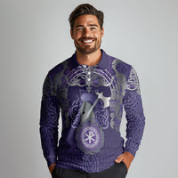 Vikings The Varangian Guard Long Sleeve Polo Shirt Ancient Chi Rho Symbols