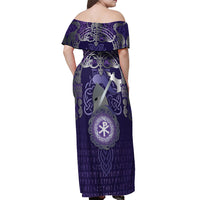 Vikings The Varangian Guard Off Shoulder Maxi Dress Ancient Chi Rho Symbols