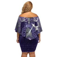 Vikings The Varangian Guard Off Shoulder Short Dress Ancient Chi Rho Symbols