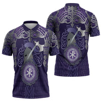 Vikings The Varangian Guard Zipper Polo Shirt Ancient Chi Rho Symbols