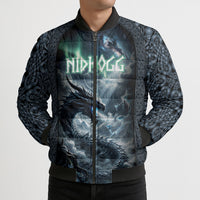 Dark Vikings Bomber Puffer Jacket Norse Dragon Nidhogg