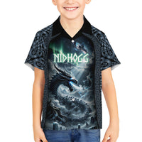 Dark Vikings Kid Hawaiian Shirt Norse Dragon Nidhogg