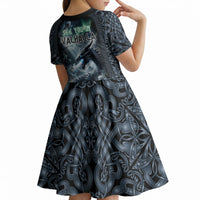Dark Vikings Kid Short Sleeve Dress Norse Dragon Nidhogg