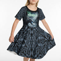 Dark Vikings Kid Short Sleeve Dress Norse Dragon Nidhogg