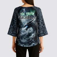 Dark Vikings Kimono Sleeve Blouse Norse Dragon Nidhogg