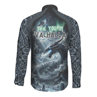 Dark Vikings Long Sleeve Button Shirt Norse Dragon Nidhogg