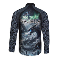 Dark Vikings Long Sleeve Button Shirt Norse Dragon Nidhogg