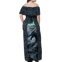 Dark Vikings Off Shoulder Maxi Dress Norse Dragon Nidhogg