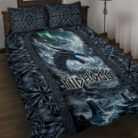 Dark Vikings Quilt Bed Set Norse Dragon Nidhogg