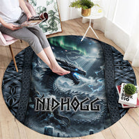 Dark Vikings Round Carpet Norse Dragon Nidhogg