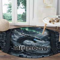 Dark Vikings Round Carpet Norse Dragon Nidhogg