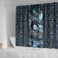 Dark Vikings Shower Curtain Norse Dragon Nidhogg