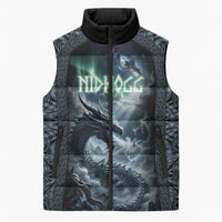 Dark Vikings Sleeveless Puffer Jacket Norse Dragon Nidhogg