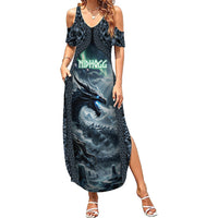 Dark Vikings Summer Maxi Dress Norse Dragon Nidhogg