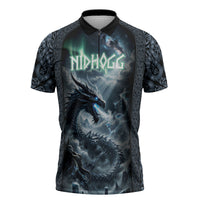 Dark Vikings Zipper Polo Shirt Norse Dragon Nidhogg
