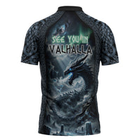Dark Vikings Zipper Polo Shirt Norse Dragon Nidhogg