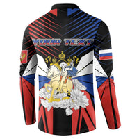 Personalized Russia Button Sweatshirt Symbol Saint George Slaying The Dragon - Wonder Print Shop