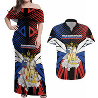 Personalized Russia Couples Matching Off Shoulder Maxi Dress and Hawaiian Shirt Symbol Saint George Slaying The Dragon - Wonder Print Shop