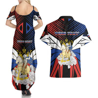 Personalized Russia Couples Matching Summer Maxi Dress and Hawaiian Shirt Symbol Saint George Slaying The Dragon - Wonder Print Shop