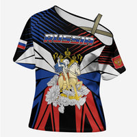 Personalized Russia Cross Shoulder Shirt Symbol Saint George Slaying The Dragon - Wonder Print Shop