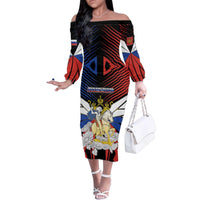 Personalized Russia Family Matching Off The Shoulder Long Sleeve Dress and Hawaiian Shirt Symbol Saint George Slaying The Dragon - Wonder Print Shop