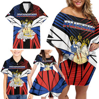 Personalized Russia Family Matching Off Shoulder Short Dress and Hawaiian Shirt Symbol Saint George Slaying The Dragon - Wonder Print Shop