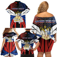 Personalized Russia Family Matching Off Shoulder Short Dress and Hawaiian Shirt Symbol Saint George Slaying The Dragon - Wonder Print Shop