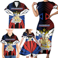 Personalized Russia Family Matching Short Sleeve Bodycon Dress and Hawaiian Shirt Symbol Saint George Slaying The Dragon - Wonder Print Shop