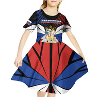 Personalized Russia Kid Short Sleeve Dress Symbol Saint George Slaying The Dragon - Wonder Print Shop