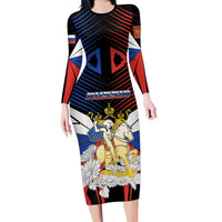 Personalized Russia Long Sleeve Bodycon Dress Symbol Saint George Slaying The Dragon - Wonder Print Shop