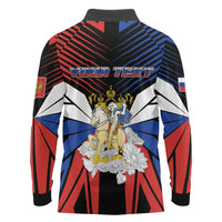 Personalized Russia Long Sleeve Polo Shirt Symbol Saint George Slaying The Dragon - Wonder Print Shop