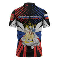 Personalized Russia Zipper Polo Shirt Symbol Saint George Slaying The Dragon - Wonder Print Shop