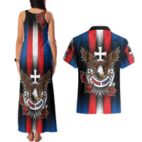 Personalized Slovakia Couples Matching Tank Maxi Dress and Hawaiian Shirt The Eagle Double Cross Symbol - Wonder Print Shop