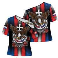 Personalized Slovakia Cross Shoulder Shirt The Eagle Double Cross Symbol - Wonder Print Shop
