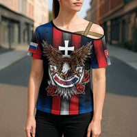 Personalized Slovakia Cross Shoulder Shirt The Eagle Double Cross Symbol - Wonder Print Shop
