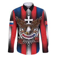 Personalized Slovakia Family Matching Off The Shoulder Long Sleeve Dress and Hawaiian Shirt The Eagle Double Cross Symbol - Wonder Print Shop