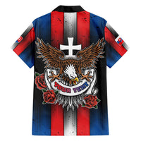 Personalized Slovakia Family Matching Off Shoulder Maxi Dress and Hawaiian Shirt The Eagle Double Cross Symbol - Wonder Print Shop