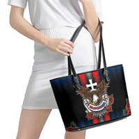 Slovakia Leather Tote Bag The Eagle Double Cross Symbol - Wonder Print Shop