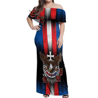 Personalized Slovakia Off Shoulder Maxi Dress The Eagle Double Cross Symbol - Wonder Print Shop